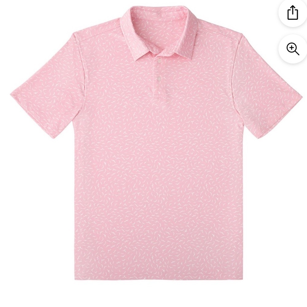 NWT Member's Mark Men's Pattern Pink Performance Polo large